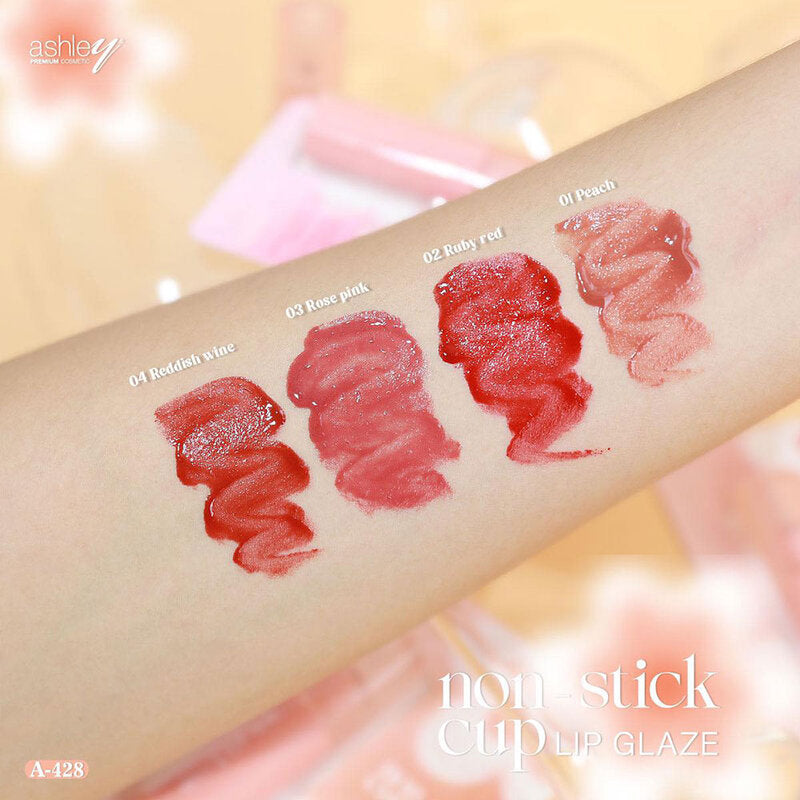 Ashley Non-Stick Cup Lip Glaze 2.2ml #01 Peach