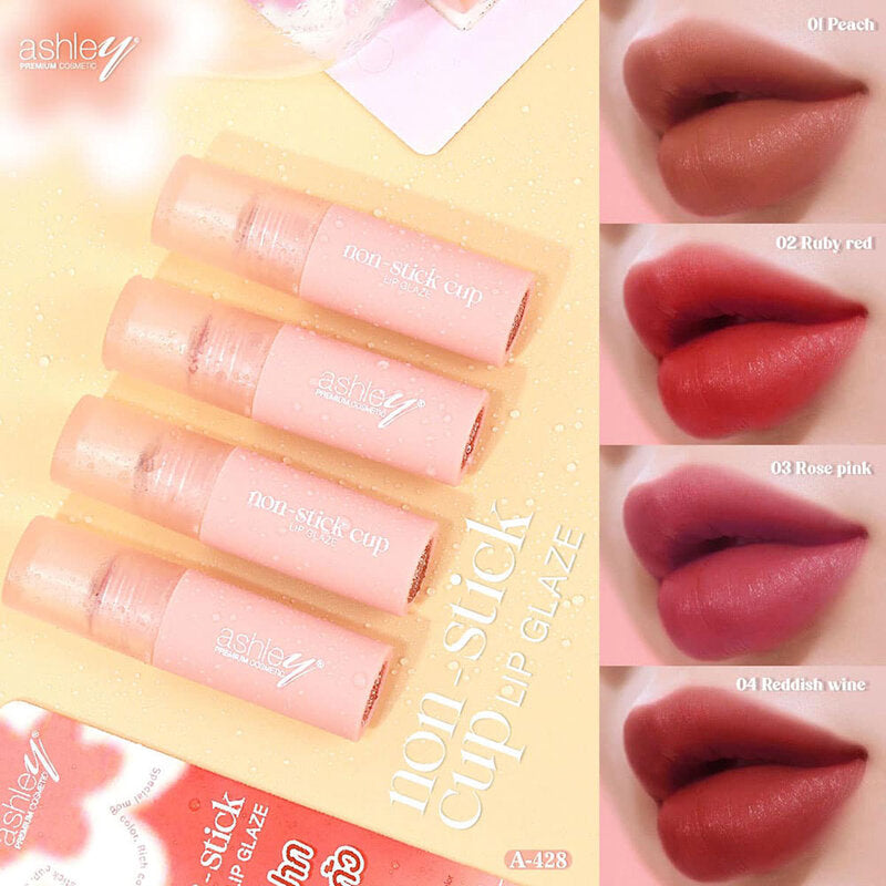 Ashley Non-Stick Cup Lip Glaze 2.2ml #04 Reddish Wine