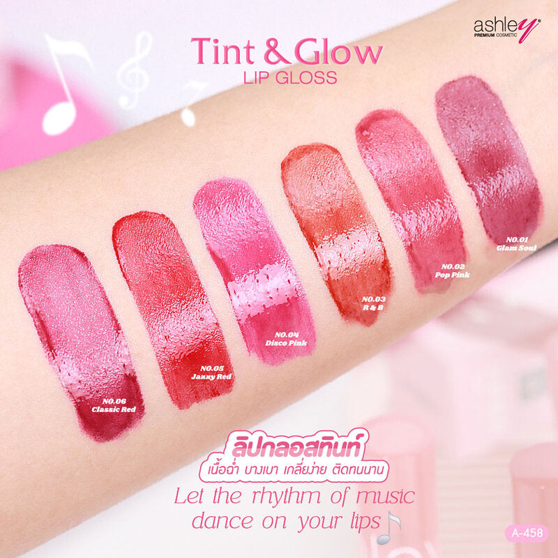 Ashley Tint & Glow Lip Gloss 2g #01 Glam Soul