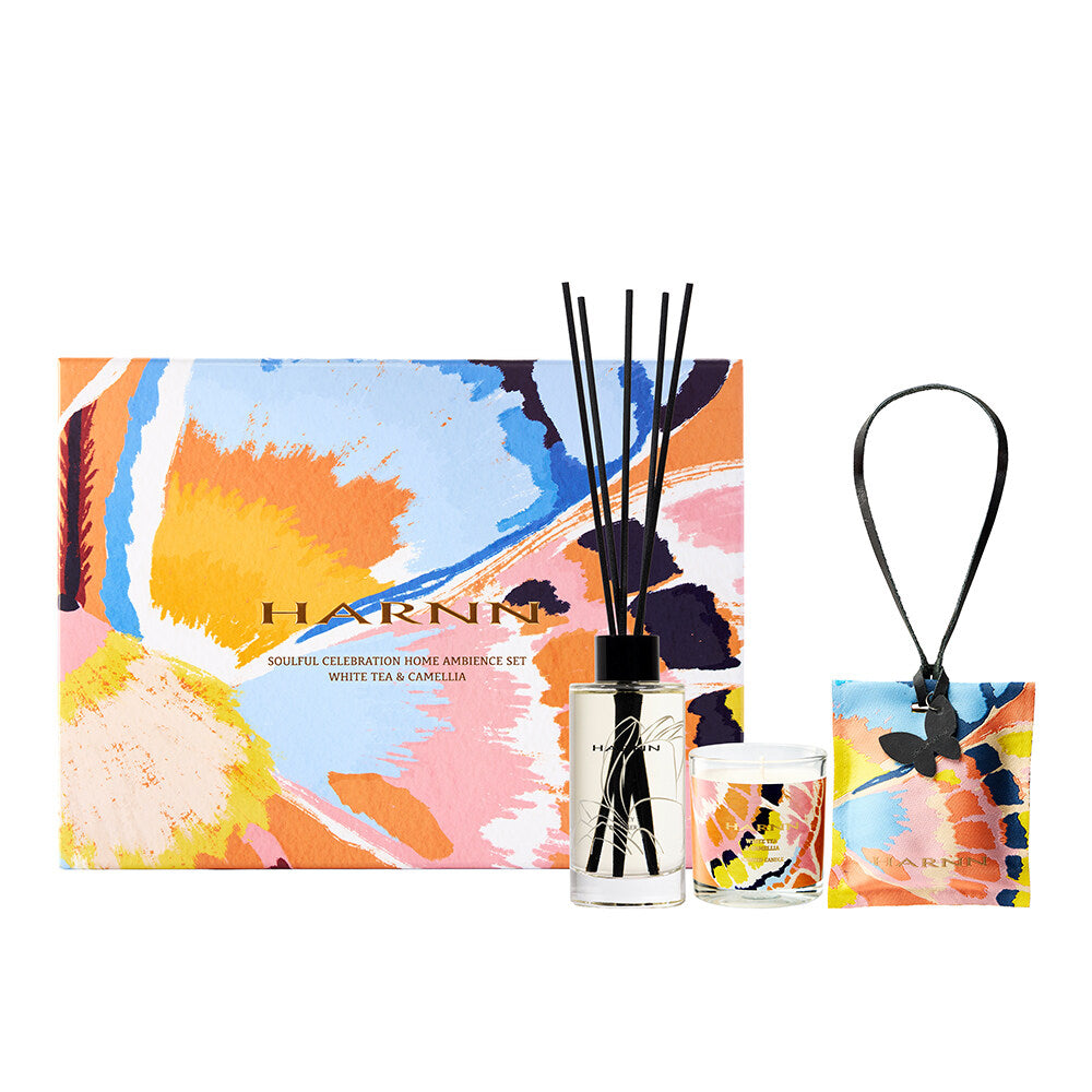 Harnn Soulful Celebration Home Ambience Set - White Tea & Camellia