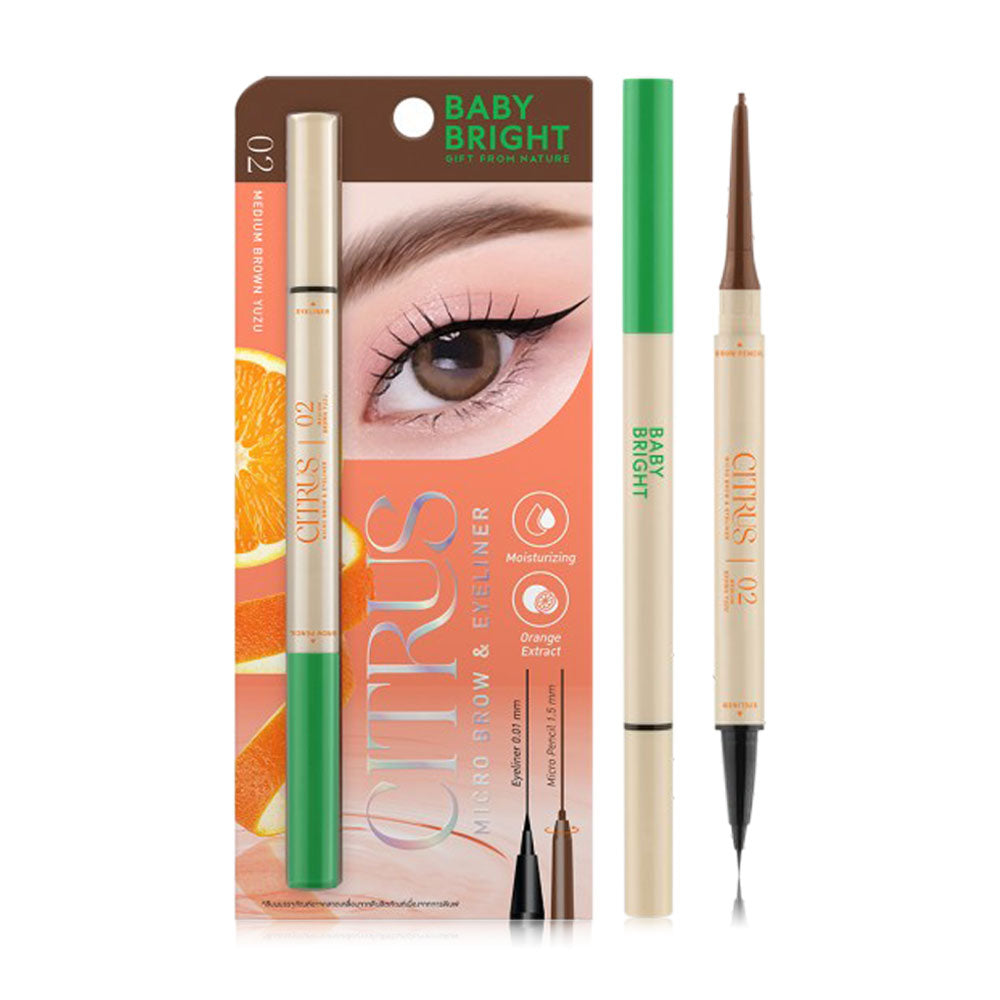 Baby Bright Eyebrow Pencil & Eyeliner - Medium Brown Yuzu Formula - Beauty Buddy