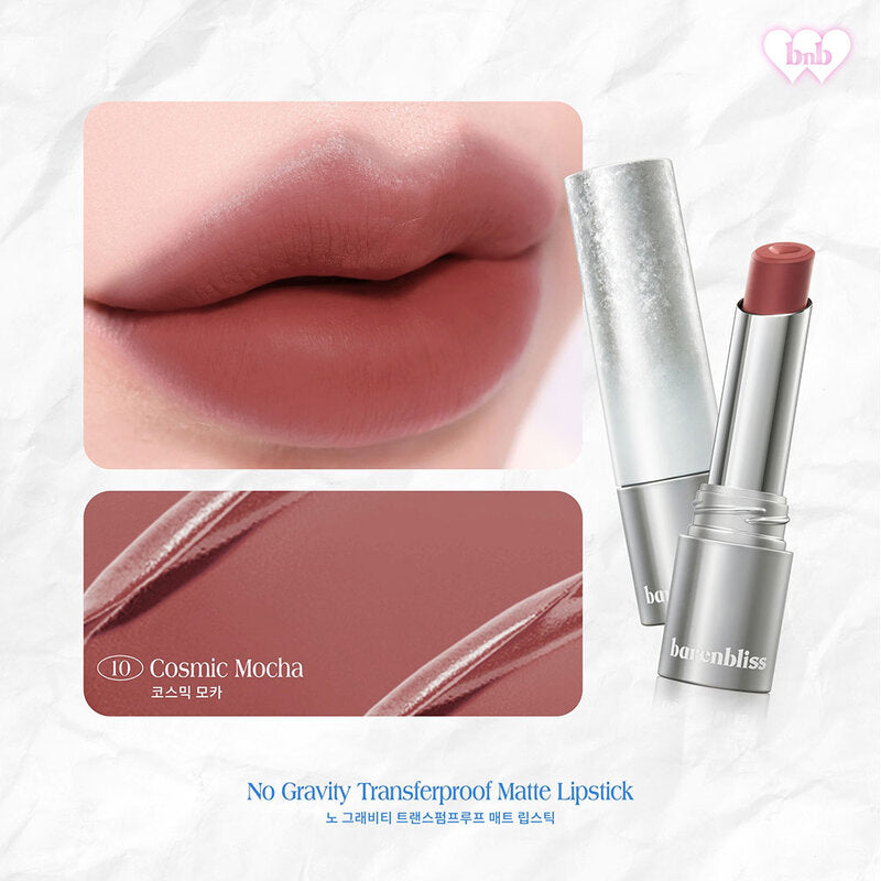 Barenbliss No Gravity Transferproof Matte Lipstick 3g #10 Cosmic Mocha