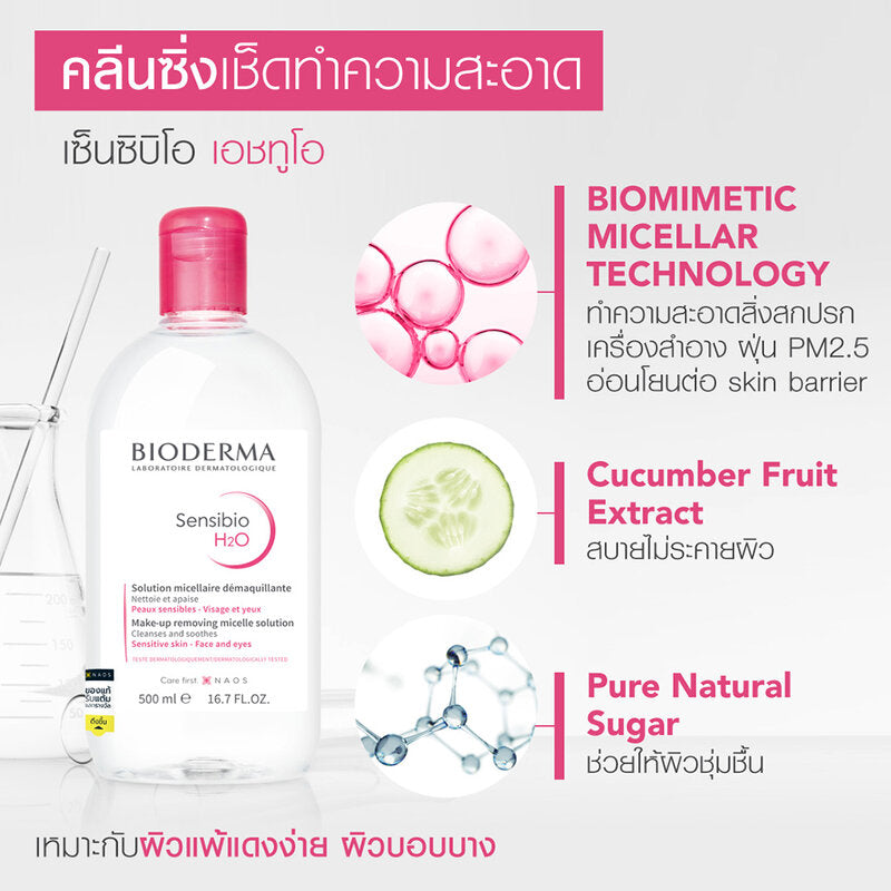 Bioderma Sensibio H2O Cleansing Micellar Water 500ml x 2pcs