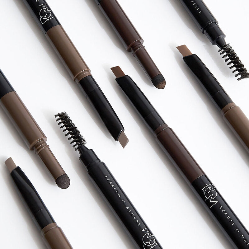 BOM Eyebrow Pencil - 3-in-1 Dark Brown with Brush and Waterproof Formula - Beauty Buddy