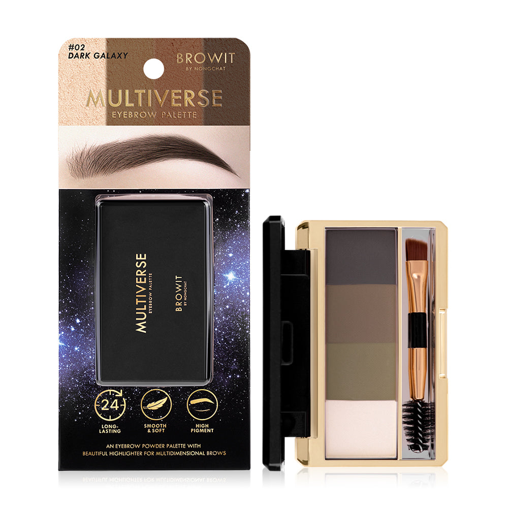 Browit Eyebrow Palette - Dark Galaxy with Highlight and 3 Shades - Beauty Buddy