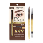 Browit Eyebrow Pencil - Mahogany Brown, Auto-Rotating Flat Tip - Beauty Buddy