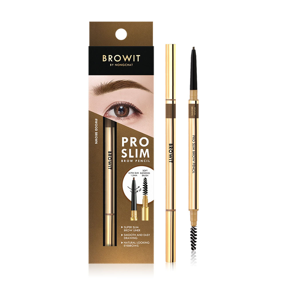 Browit Slim Brow Pencil - Wood Brown 0.06g - Beauty Buddy