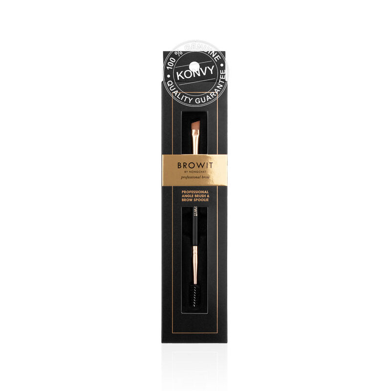 Browit Angle Brush & Spoolie - Professional Eyebrow Styling Tool - Beauty Buddy