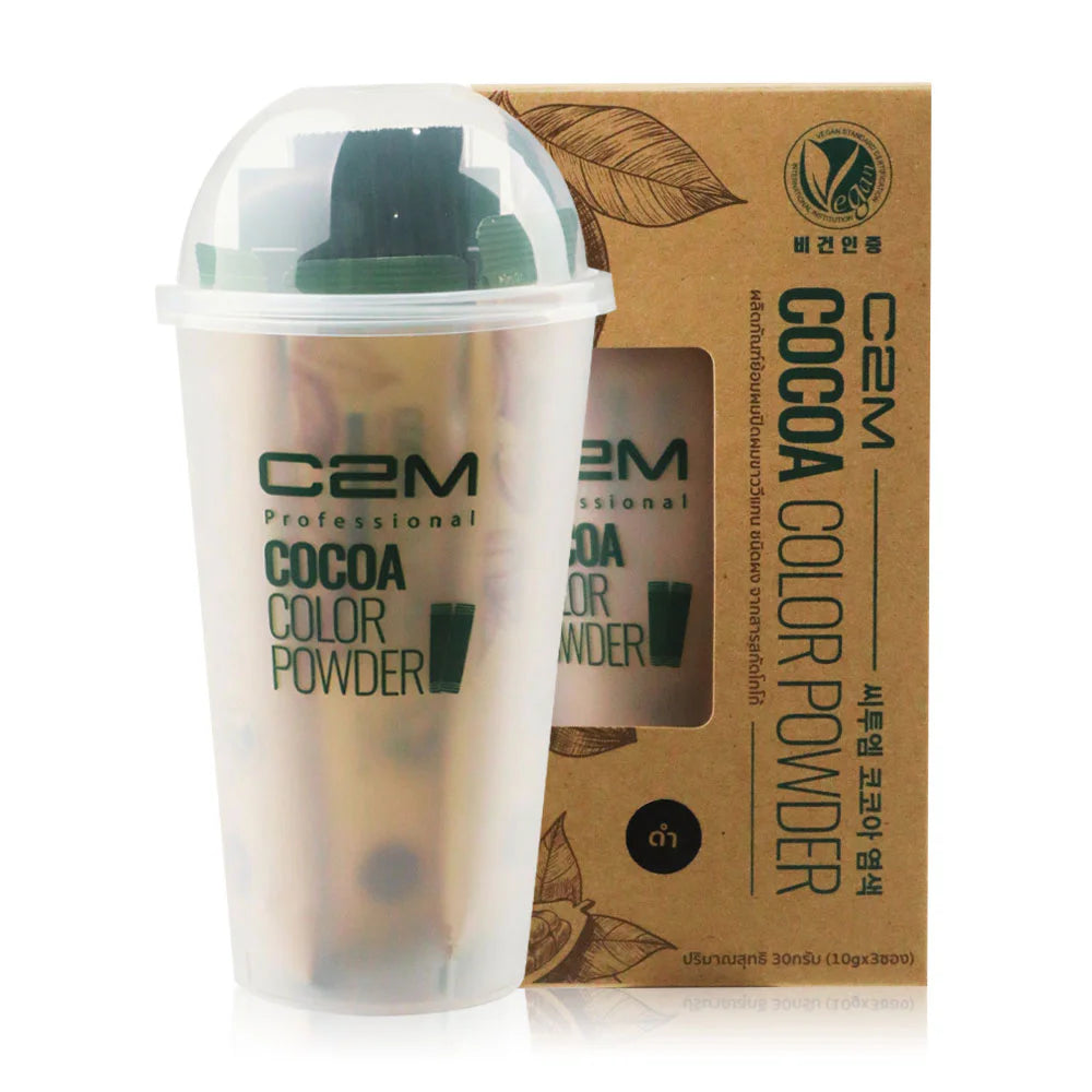 C2M Cocoa Hair Color Powder 3pcs x 10g #Black
