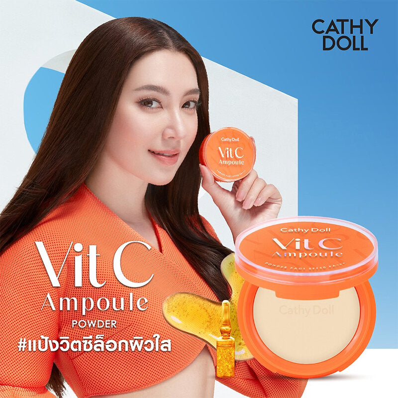 Cathy Doll Ampoule Powder Pact - Vitamin C SPF50 PA+++ #03 Medium Beige - Beauty Buddy