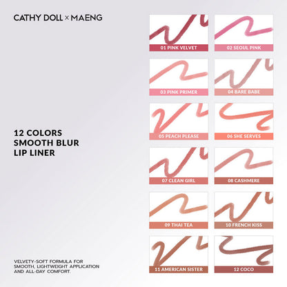Cathy Doll x Maeng Smooth Blur Lip Liner 0.4g #08 Cashmere