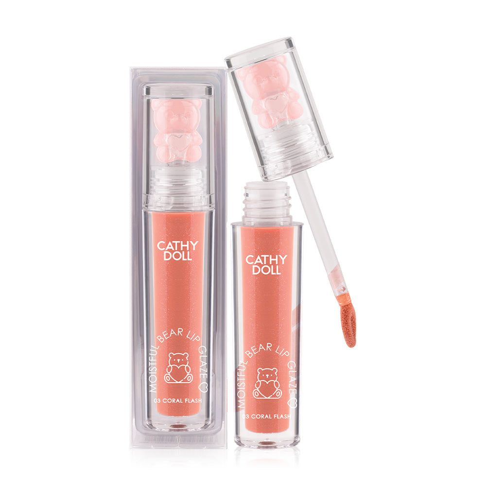 Cathy Doll Lip Glaze - Moistful Bear #03 Coral Flash - Beauty Buddy