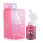 Cathy Doll Trio Color Serum - 15ml Peony Pink for Eyes, Cheeks, Lips - Beauty Buddy