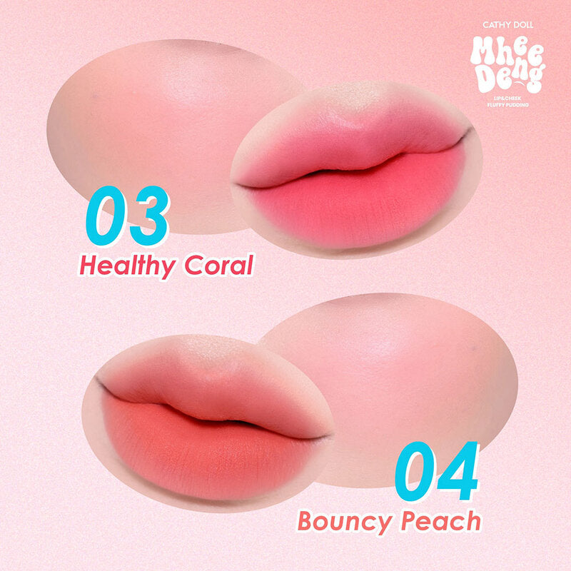 Cathy Doll Mhee Deng Lip & Cheek Fluffy Pudding 8g #03 Healthy Coral