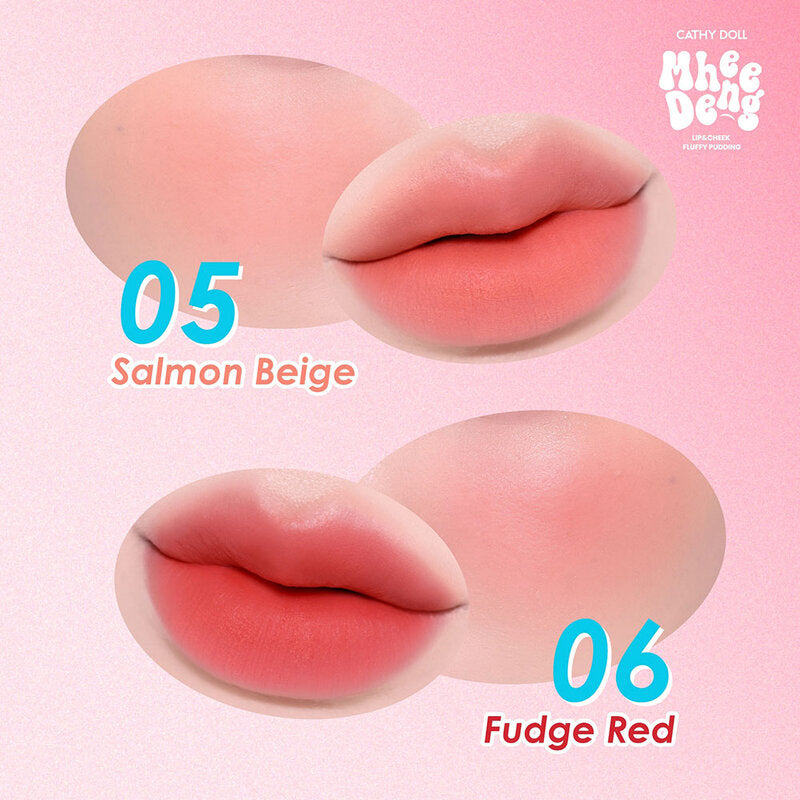 Cathy Doll Mhee Deng Lip & Cheek Fluffy Pudding 8g #06 Fudge Red