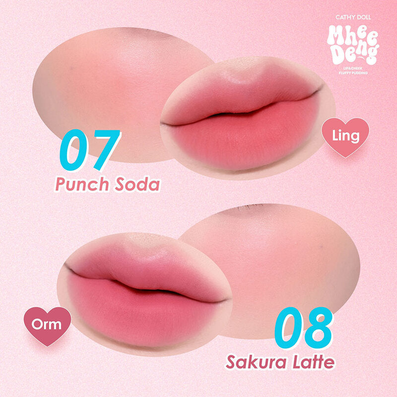 Cathy Doll Mhee Deng Lip & Cheek Fluffy Pudding 8g #07 Punch Soda