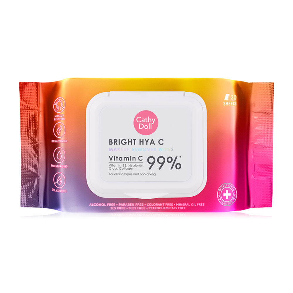 Cathy Doll Makeup Remover Wipes - Bright Hya C Formula, 30 Sheets - Beauty Buddy