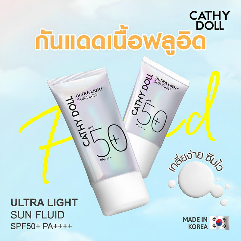 Cathy Doll Sun Fluid - Ultra Light SPF50+/PA+++ for Strong Sunlight - Beauty Buddy