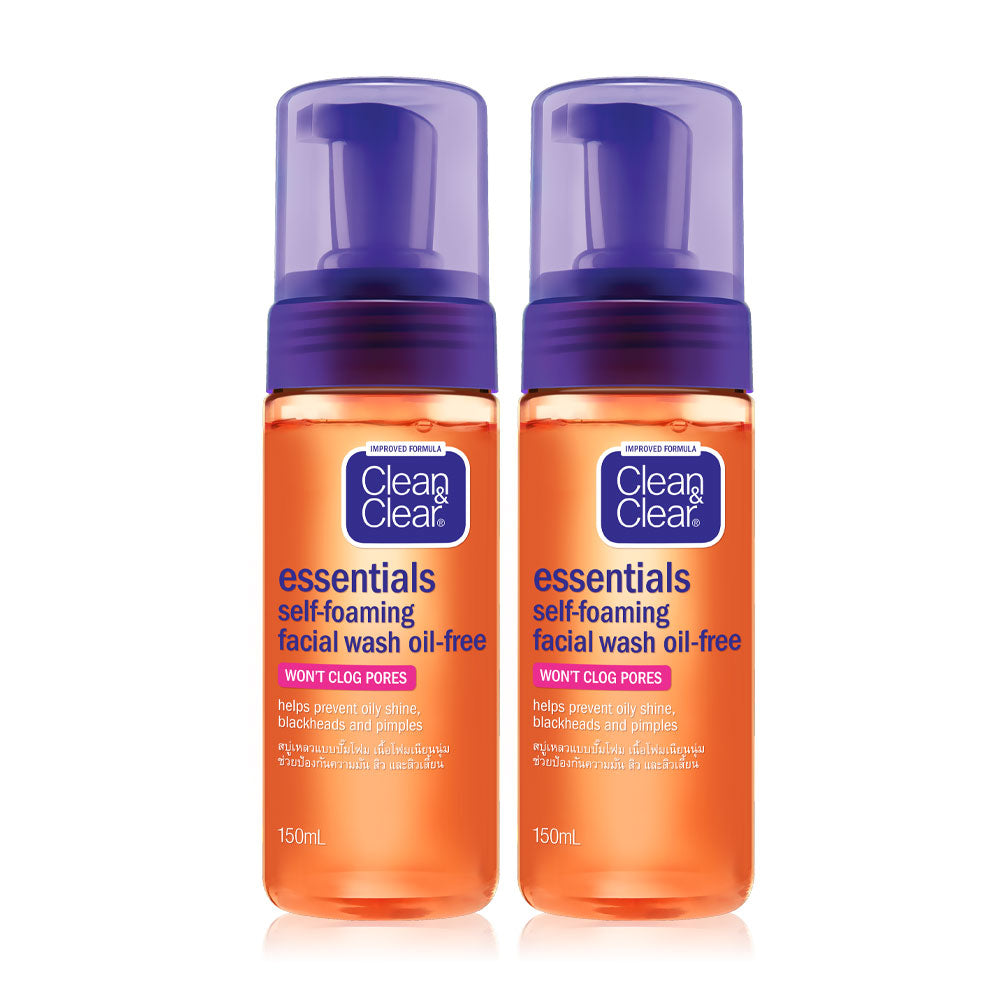Clean & Clear Self Foaming Facial Wash 150ml x 2pcs