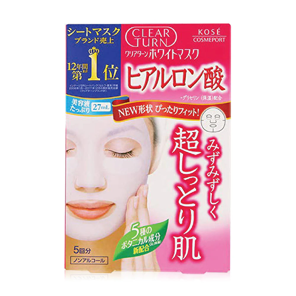 Clear Turn White Mask HA Facial mask sheet 27ml x 5 Sheets