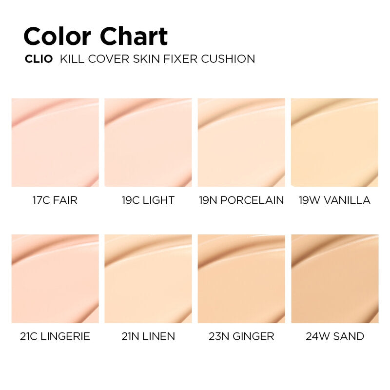 CLIO Kill Cover Skin Fixer Cushion SPF50+ PA+++ 15g + Refill 15g #21C