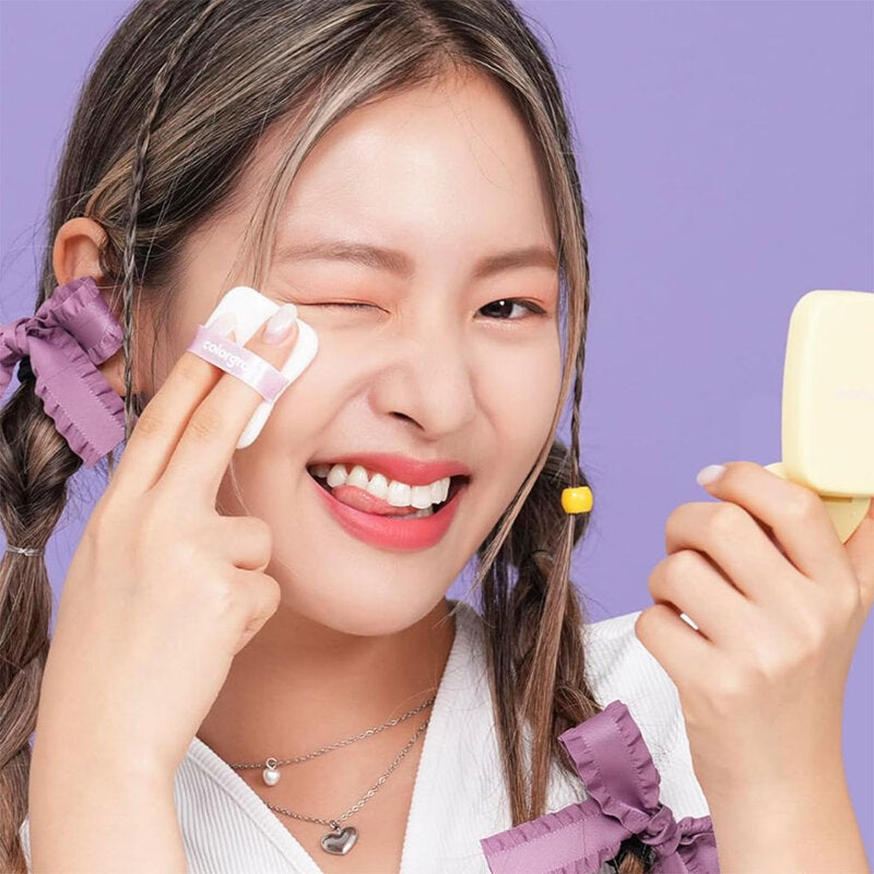 Colorgram Sebum Retouching Blur Pact 6.5g Translucent Pink Powder