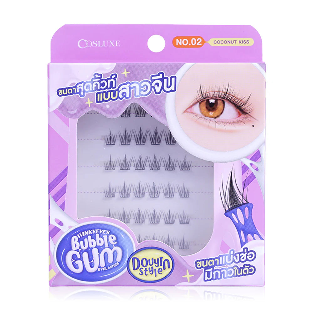 Cosluxe Winky Eyes Bubble Gum Eyelashes 36pcs #02 Coconut Kiss