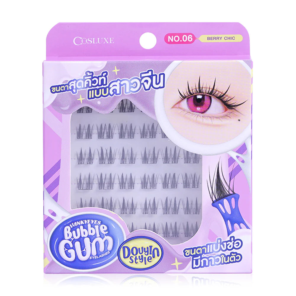 Cosluxe Winky Eyes Bubble Gum Eyelashes 36pcs #06 Berry Chic