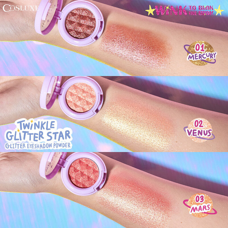 Cosluxe Twinkle Glitter Star Glitter Eyeshadow Powder 2g #01 Mercury