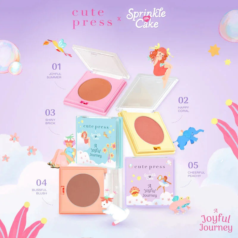 Cute Press Blush - A Joyful Journey Waterproof Formula #01 Joyful Summer - Beauty Buddy