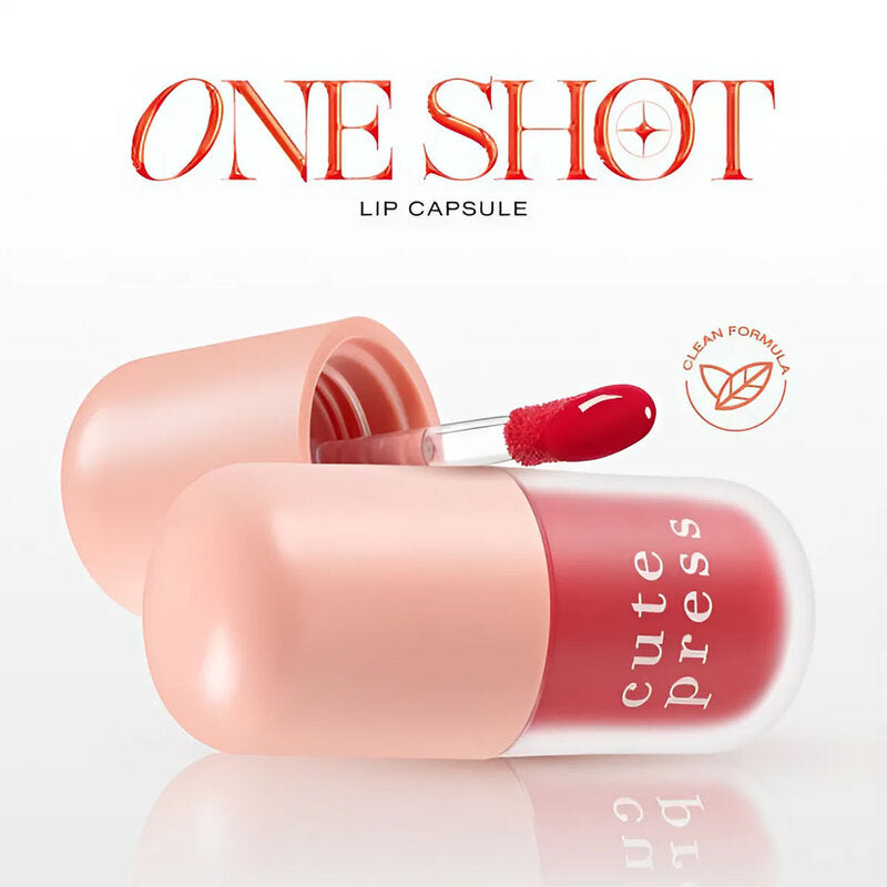 Cute Press Lip Capsule - Coral Shot with Raspberry Oil - Beauty Buddy