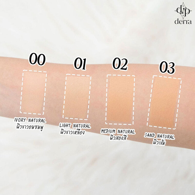 Derra Glowy And Coverskin Cushion SPF 25 PA+++ 10g #03 Sand Natural