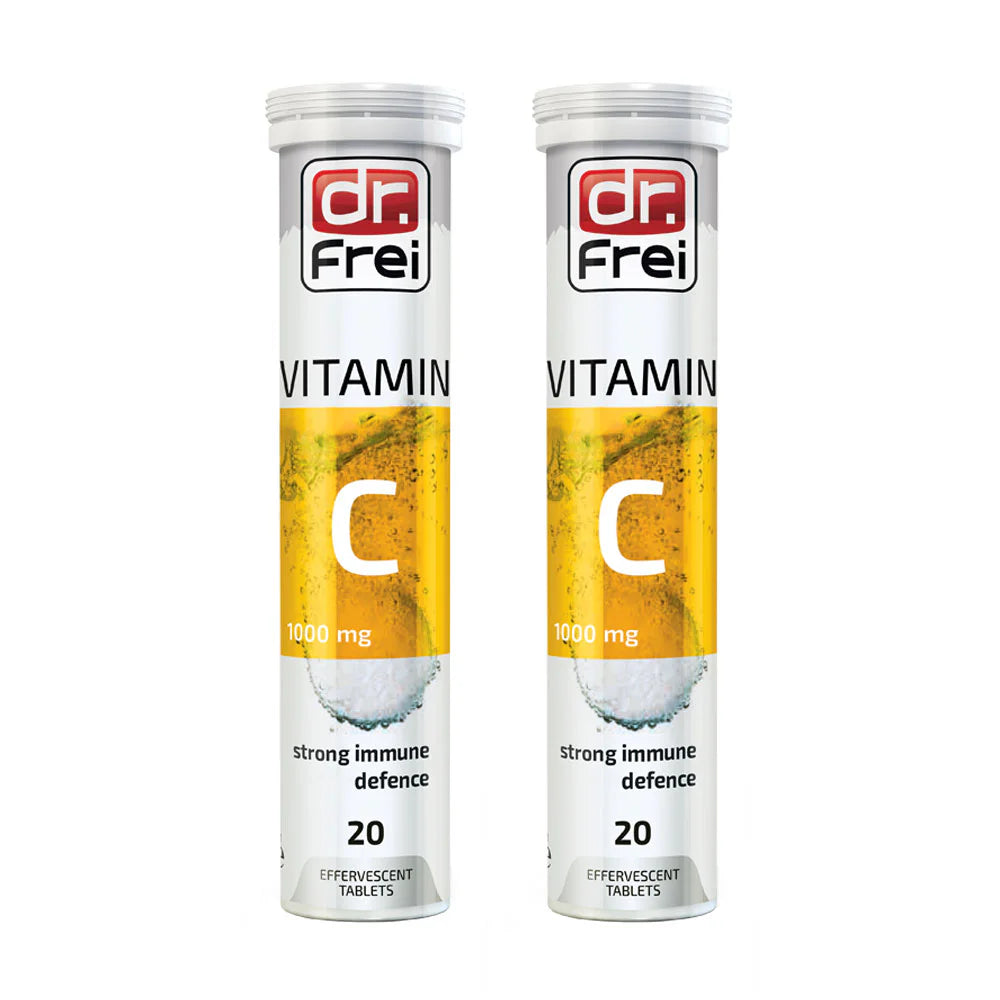 Dr.Frei Vitamin C 1000 mg Dietary Supplement Effervescent Tablets 20 Tablets Lemon Flavor