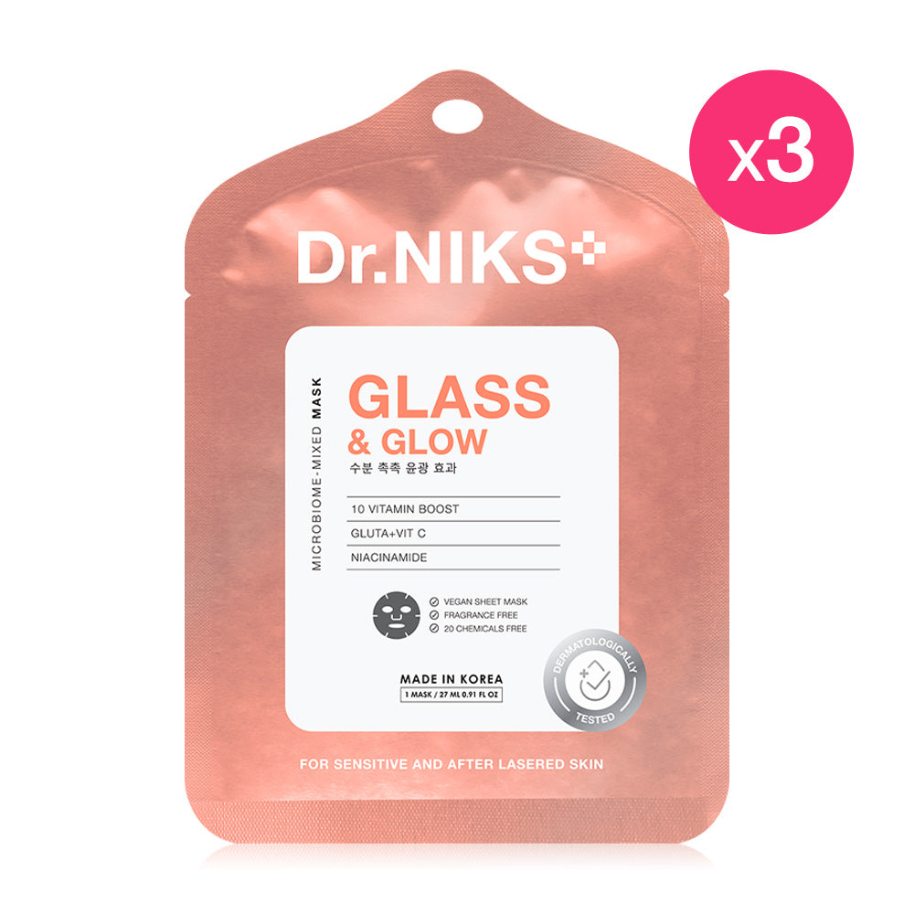 Dr.NIKS Glass & Glow Microbiome-Mixed Mask 27ml x 3pcs