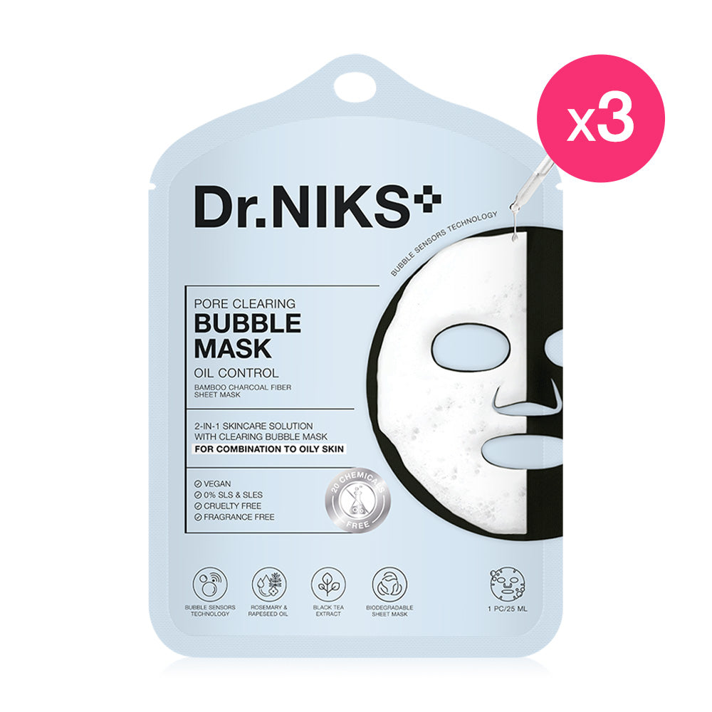 Dr.NIKS Pore Clearing Bubble Mask 25ml x 3pcs