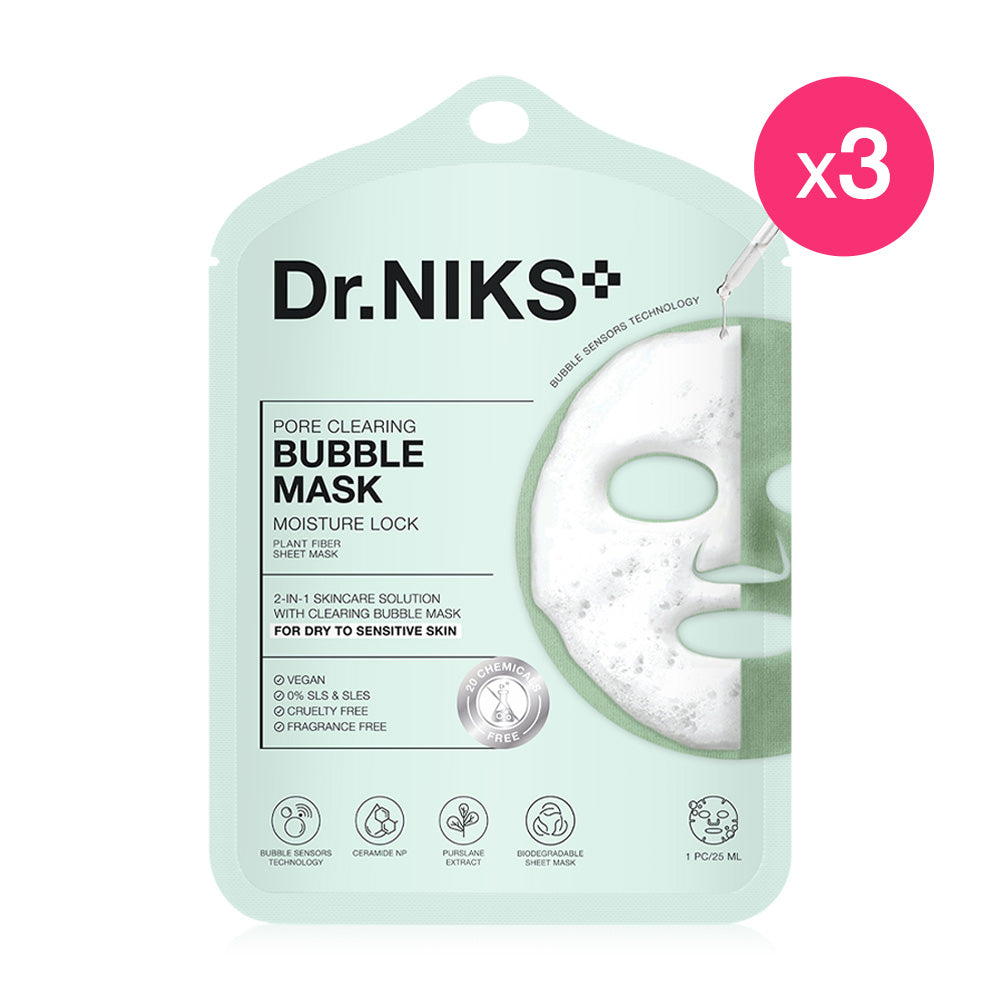 Dr.NIKS Pore Clearing Bubble Mask Moisture Lock [25ml x 3pcs]