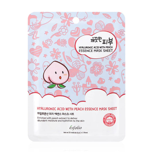 Esfolio Pure Skin Hyaluronic Acid With Peach Essence Mask Sheet 25ml