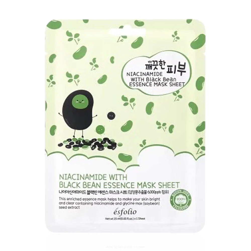 Esfolio Pure Skin Niacinamide With Black Bean Essence Mask Sheet 25ml