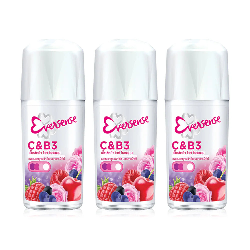 Eversense Super Fruit Roll On Extra White Mixed Berry 45ml x 3pcs