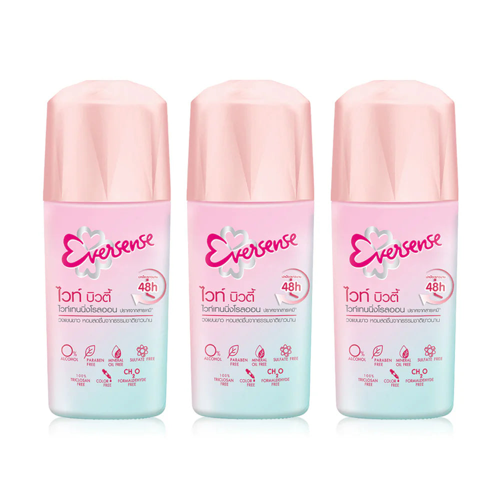 Eversense Whitening Roll On White Beauty Deodorant Roll-On 45ml x 3pcs