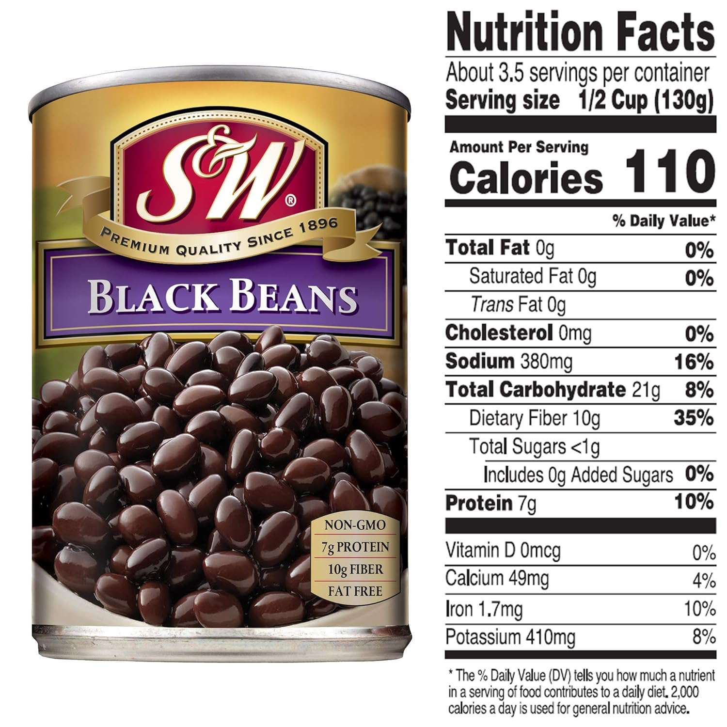 S&W Black Beans In Brine