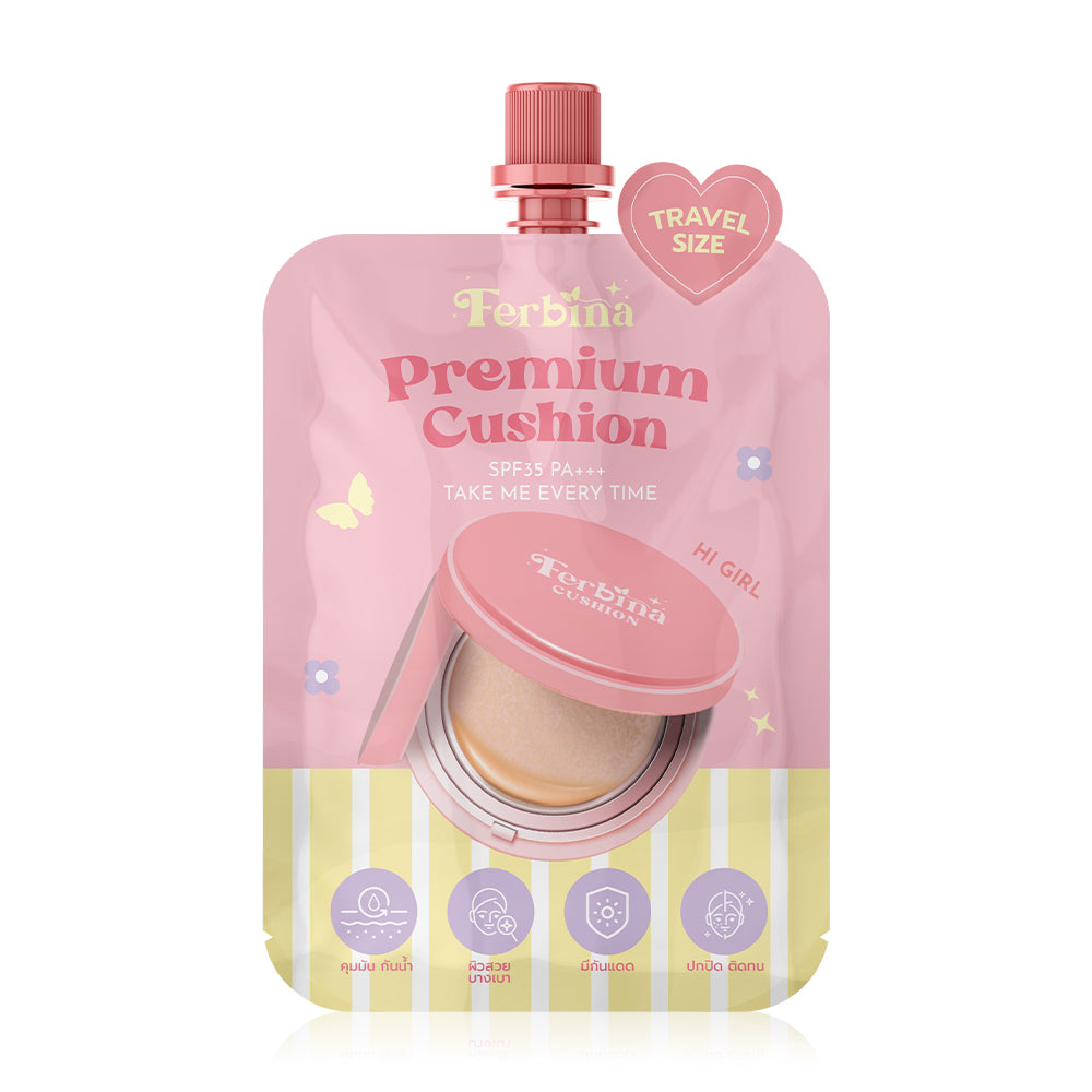 FERBINA Premium Cushion SPF35 PA+++ Travel Size 5g #01 Light Natural