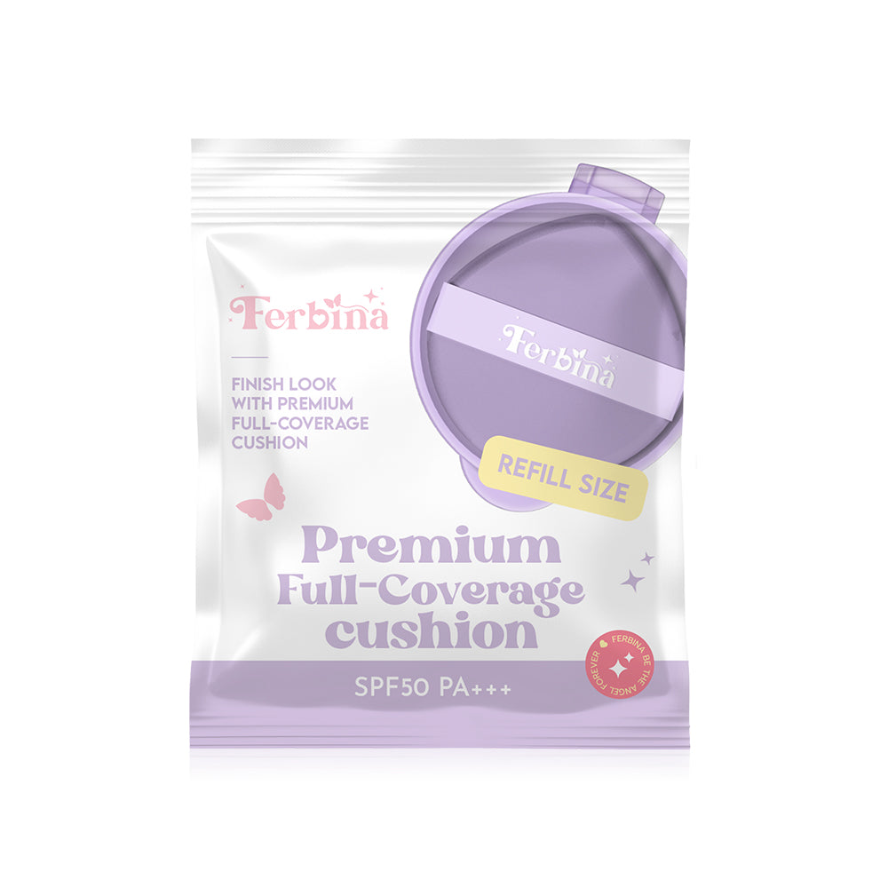 FERBINA Premium Full Coverage Cushion Refill SPF 50 PA+++ 15g #00 Ivory