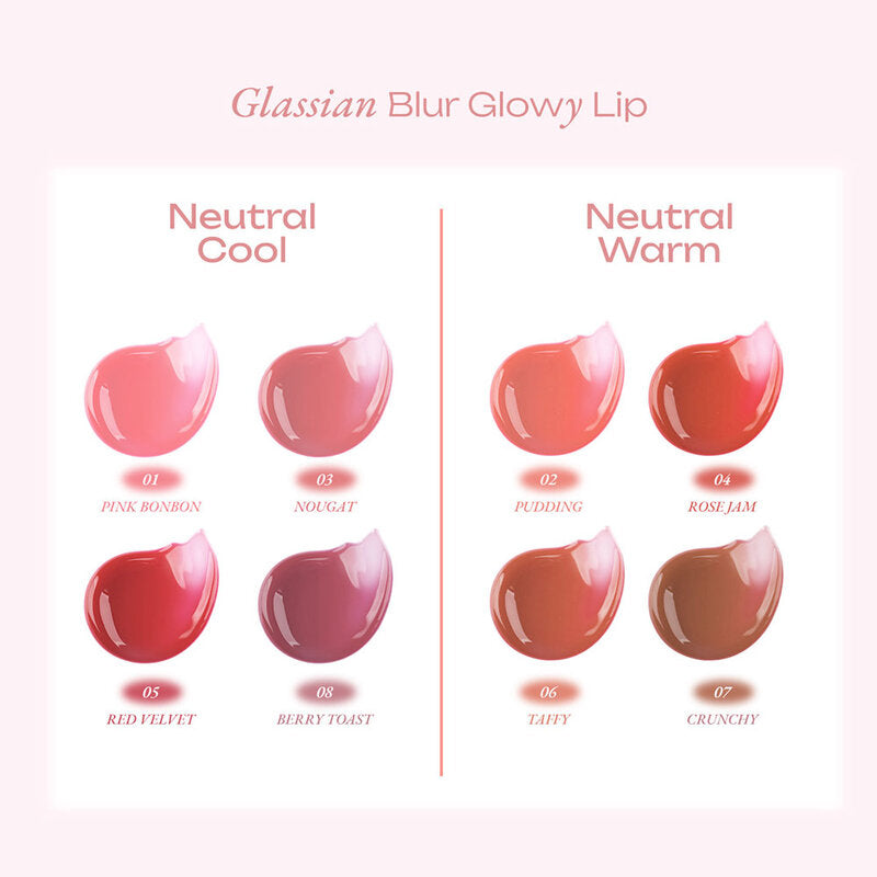 Fleen Beauty Glassian Blur Glowy Lip 3.2g #01 Pink Bonbon