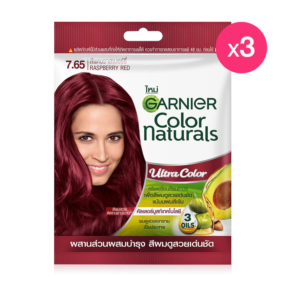 Garnier Color Naturals Ultra Color 3pcs - #7.65 Raspberry Red