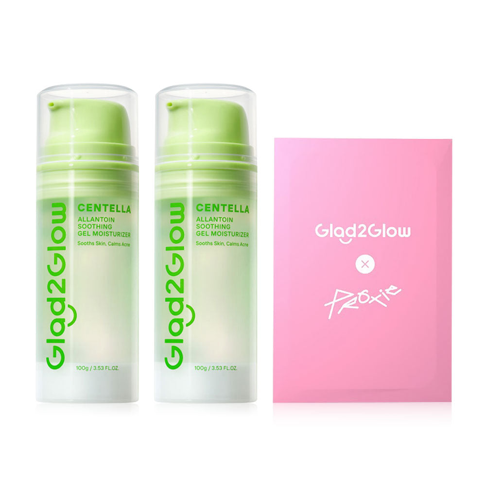 Glad2Glow Set Centella Allantoin Soothing Gel Moisturizer 100g x 2pcs + Free! Proxie Photo Card 1pc