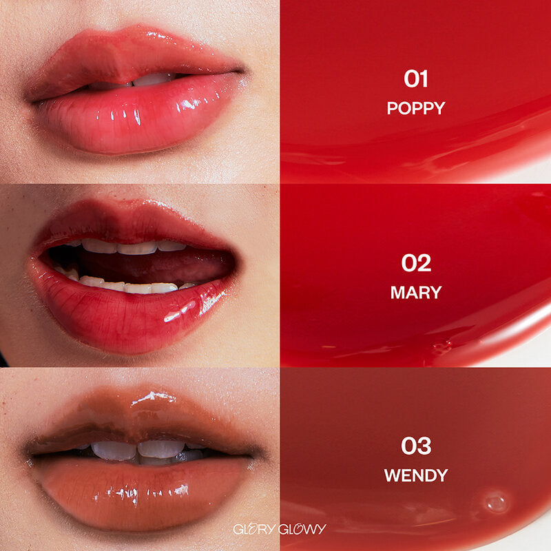 Glory Glowy Glass Shine Lip Oil 9g #01 Poppy