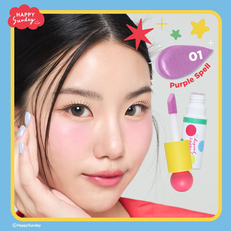 HAPPY SUNDAY Magic Color Blush 10g #01 Purple Spell