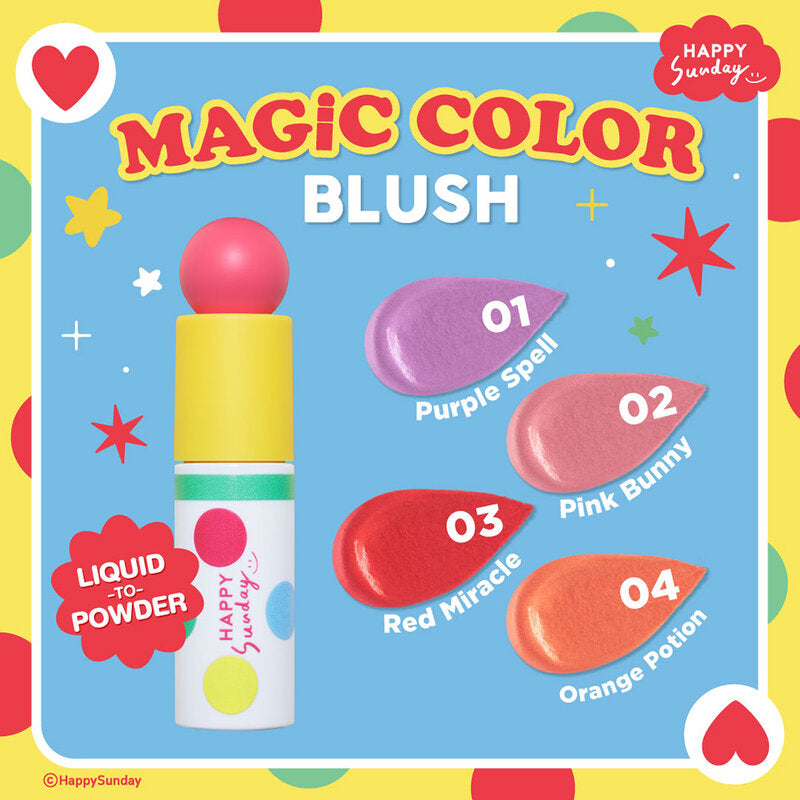 HAPPY SUNDAY Magic Color Blush 10g #02 Pink Bunny