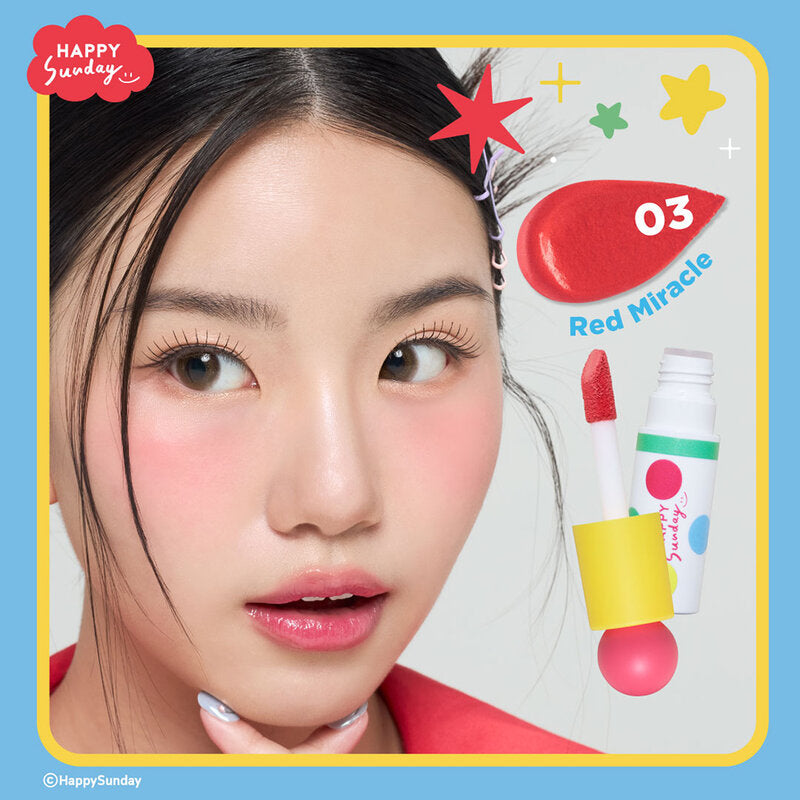 HAPPY SUNDAY Magic Color Blush 10g #03 Red Miracle